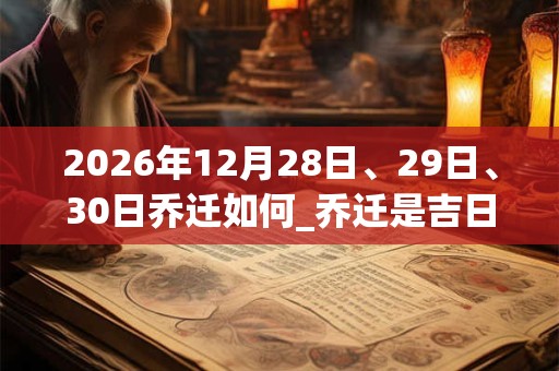 2026年12月28日、29日、30日乔迁如何_乔迁是吉日吗 2026年12月28日、29日、30日乔迁如何_乔迁是吉日吗