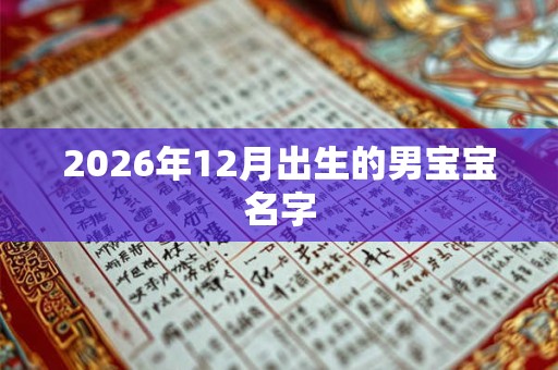 2026年12月出生的男宝宝名字 2026年12月出生的男宝宝名字
