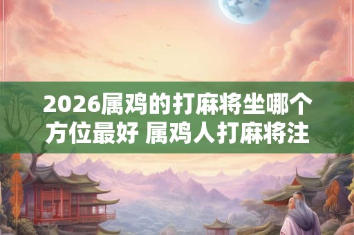 2026属鸡的打麻将坐哪个方位最好 属鸡人打麻将注意事项