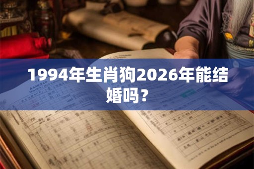 1994年生肖狗2026年能结婚吗? 1994年生肖狗2026年能结婚吗?