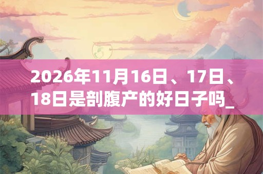 2026年11月16日、17日、18日是剖腹产的好日子吗_剖腹产可以吗 2026年11月16日、17日、18日是剖腹产的好日子吗_剖腹产可以吗