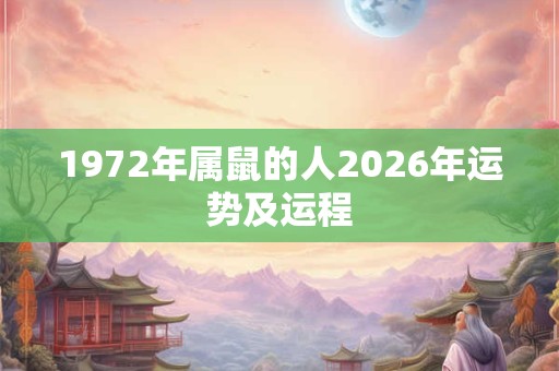 1972年属鼠的人2026年运势及运程