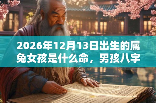 2026年12月13日出生的属兔女孩是什么命,男孩八字命运分析 2026年12月13日出生的属兔女孩是什么命,男孩八字命运分析