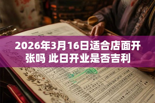 2026年3月16日适合店面开张吗 此日开业是否吉利 2026年3月16日适合店面开张吗 此日开业是否吉利