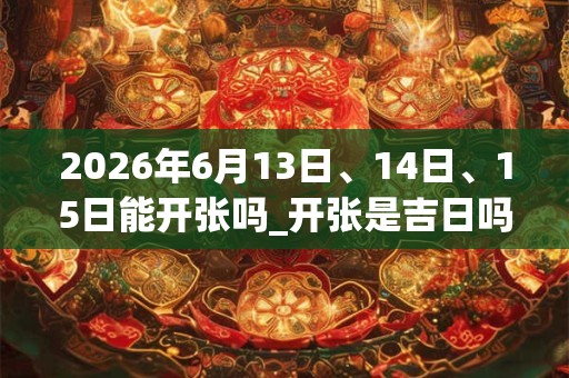 2026年6月13日、14日、15日能开张吗_开张是吉日吗