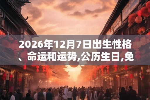 2026年12月7日出生性格、命运和运势,公历生日,免费算命 2026年12月7日出生性格、命运和运势,公历生日,免费算命