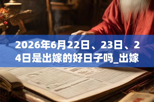 2026年6月22日、23日、24日是出嫁的好日子吗_出嫁可以吗 2026年6月22日、23日、24日是出嫁的好日子吗_出嫁可以吗