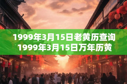 1999年3月15日老黄历查询 1999年3月15日万年历黄道吉日 1999年3月15日老黄历查询 1999年3月15日万年历黄道吉日