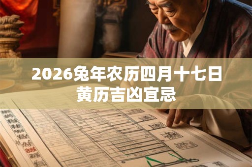 2026兔年农历四月十七日黄历吉凶宜忌 2026兔年农历四月十七日黄历吉凶宜忌
