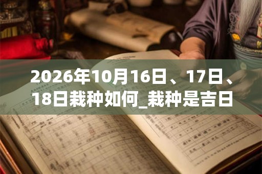 2026年10月16日、17日、18日栽种如何_栽种是吉日吗 2026年10月16日、17日、18日栽种如何_栽种是吉日吗