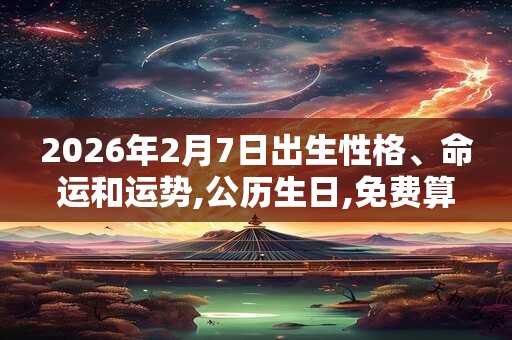 2026年2月7日出生性格、命运和运势,公历生日,免费算命