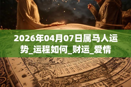 2026年04月07日属马人运势_运程如何_财运_爱情 2026年04月07日属马人运势_运程如何_财运_爱情