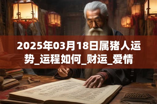 2025年03月18日属猪人运势_运程如何_财运_爱情 2025年03月18日属猪人运势_运程如何_财运_爱情