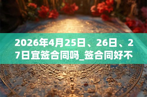 2026年4月25日、26日、27日宜签合同吗_签合同好不好 2026年4月25日、26日、27日宜签合同吗_签合同好不好
