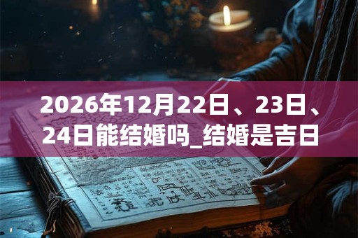2026年12月22日、23日、24日能结婚吗_结婚是吉日吗 2026年12月22日、23日、24日能结婚吗_结婚是吉日吗