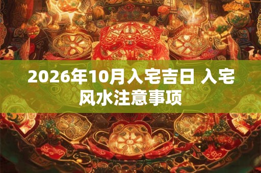 2026年10月入宅吉日 入宅风水注意事项