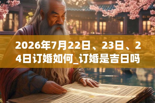 2026年7月22日、23日、24日订婚如何_订婚是吉日吗 2026年7月22日、23日、24日订婚如何_订婚是吉日吗