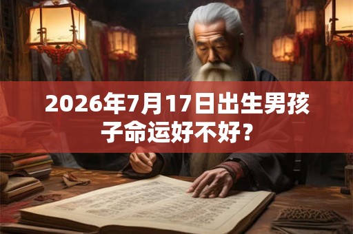 2026年7月17日出生男孩子命运好不好？