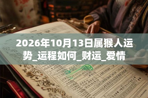 2026年10月13日属猴人运势_运程如何_财运_爱情 2026年10月13日属猴人运势_运程如何_财运_爱情