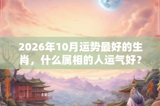 2026年10月运势最好的生肖，什么属相的人运气好？