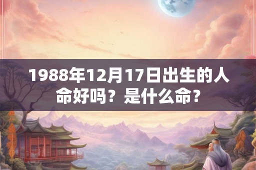 1988年12月17日出生的人命好吗？是什么命？
