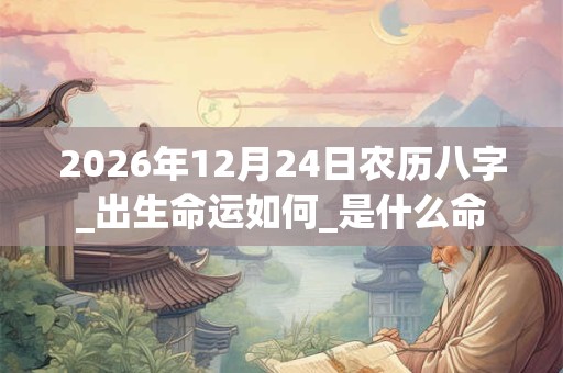 2026年12月24日农历八字_出生命运如何_是什么命 2026年12月24日农历八字_出生命运如何_是什么命