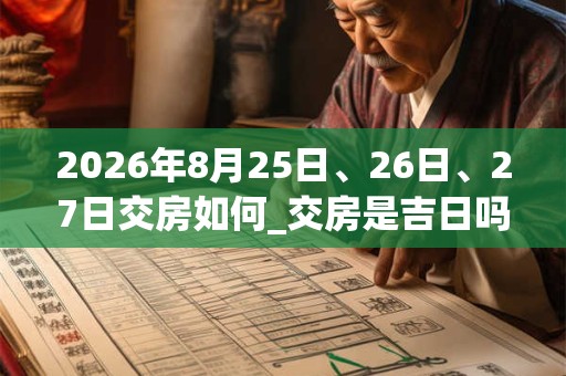 2026年8月25日、26日、27日交房如何_交房是吉日吗