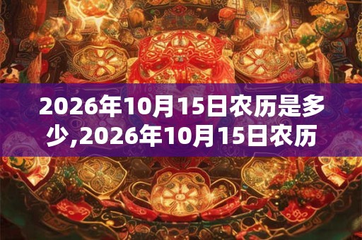 2026年10月15日农历是多少,2026年10月15日农历表 2026年10月15日农历是多少,2026年10月15日农历表