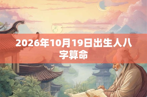 2026年10月19日出生人八字算命