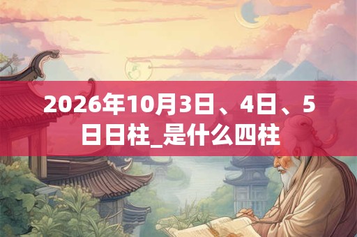 2026年10月3日、4日、5日日柱_是什么四柱