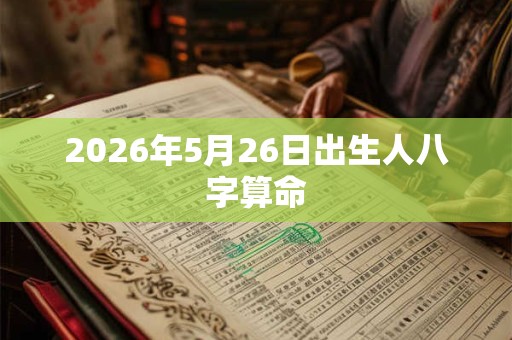 2026年5月26日出生人八字算命