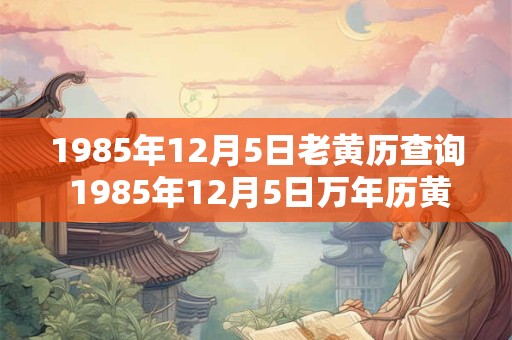 1985年12月5日老黄历查询 1985年12月5日万年历黄道吉日 1985年12月5日老黄历查询 1985年12月5日万年历黄道吉日