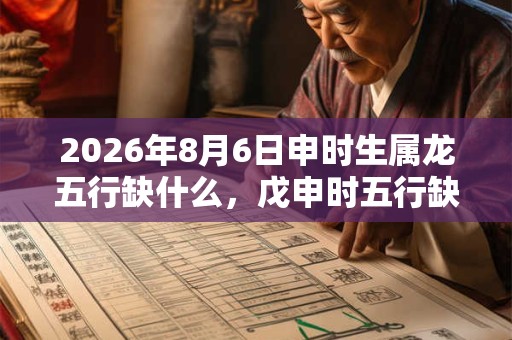 2026年8月6日申时生属龙五行缺什么,戊申时五行缺什么 2026年8月6日申时生属龙五行缺什么,戊申时五行缺什么