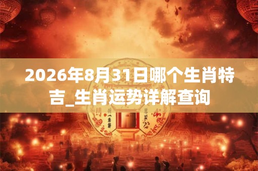 2026年8月31日哪个生肖特吉_生肖运势详解查询 2026年8月31日哪个生肖特吉_生肖运势详解查询