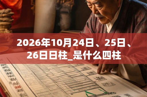 2026年10月24日、25日、26日日柱_是什么四柱