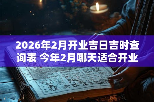 2026年2月开业吉日吉时查询表 今年2月哪天适合开业