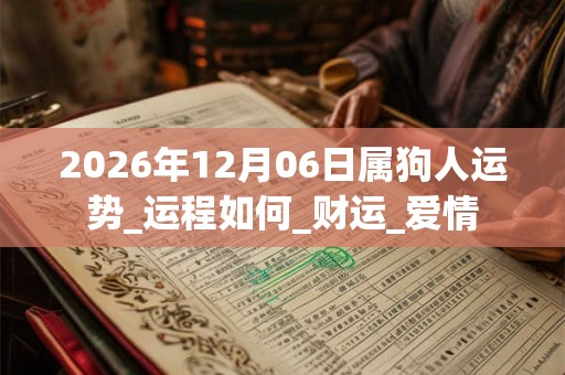 2026年12月06日属狗人运势_运程如何_财运_爱情 2026年12月06日属狗人运势_运程如何_财运_爱情