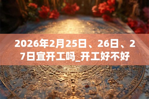 2026年2月25日、26日、27日宜开工吗_开工好不好