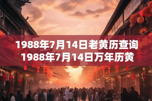 1988年7月14日老黄历查询 1988年7月14日万年历黄道吉日