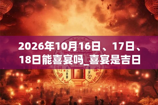 2026年10月16日、17日、18日能喜宴吗_喜宴是吉日吗