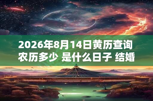 2026年8月14日黄历查询 农历多少 是什么日子 结婚吉时