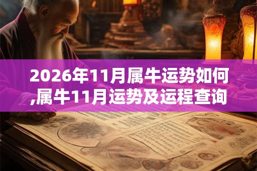 2026年11月属牛运势如何,属牛11月运势及运程查询