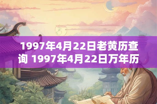 1997年4月22日老黄历查询 1997年4月22日万年历黄道吉日 1997年4月22日老黄历查询 1997年4月22日万年历黄道吉日