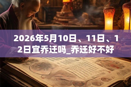 2026年5月10日、11日、12日宜乔迁吗_乔迁好不好