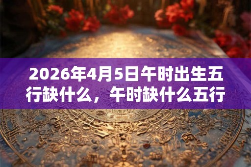 2026年4月5日午时出生五行缺什么，午时缺什么五行