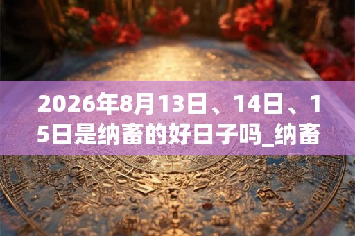 2026年8月13日、14日、15日是纳畜的好日子吗_纳畜可以吗