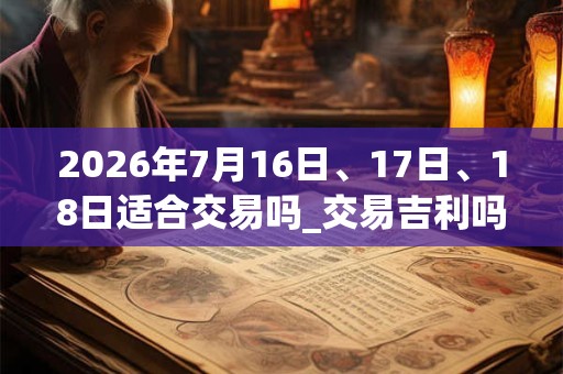 2026年7月16日、17日、18日适合交易吗_交易吉利吗 2026年7月16日、17日、18日适合交易吗_交易吉利吗