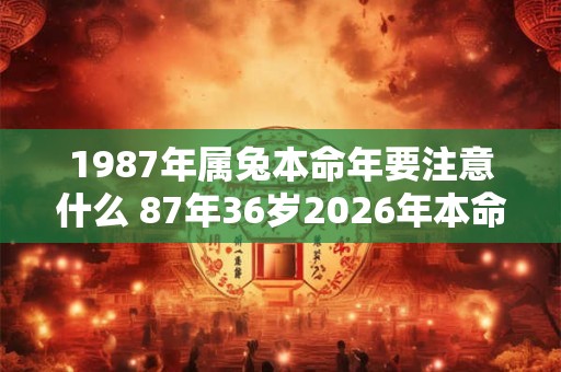 1987年属兔本命年要注意什么 87年36岁2026年本命年佩戴什么好