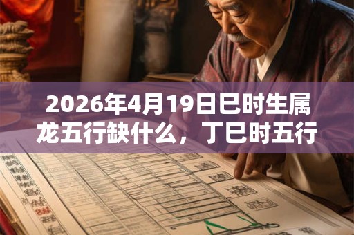 2026年4月19日巳时生属龙五行缺什么，丁巳时五行缺什么