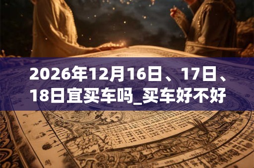 2026年12月16日、17日、18日宜买车吗_买车好不好